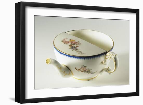 Cup for Invalids with Handle and Spout and Floral Decorations, Ceramic. Germany.-null-Framed Giclee Print