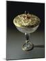 Cup in Rock Crystal and Enameled Gold, Openwork Gold Lid-null-Mounted Giclee Print