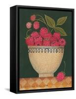 Cup O' Raspberries-Diane Pedersen-Framed Stretched Canvas