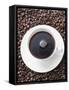 Cup of Black Coffee on Coffee Beans-null-Framed Stretched Canvas