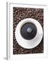 Cup of Black Coffee on Coffee Beans-null-Framed Photographic Print