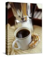 Cup of Coffee and Biscotti (Italian Almond Biscuits)-Jean Cazals-Stretched Canvas