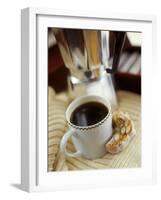 Cup of Coffee and Biscotti (Italian Almond Biscuits)-Jean Cazals-Framed Photographic Print