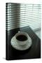 Cup of Coffee and Venetian Blinds-null-Stretched Canvas