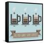 Cup of Coffee Battery-Triangle c-Framed Stretched Canvas