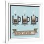 Cup of Coffee Battery-Triangle c-Framed Art Print