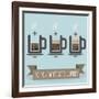 Cup of Coffee Battery-Triangle c-Framed Art Print