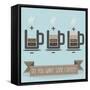 Cup of Coffee Battery-Triangle c-Framed Stretched Canvas