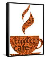 Cup Of Coffee Made From Typography-Marish-Framed Stretched Canvas