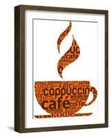 Cup Of Coffee Made From Typography-Marish-Framed Art Print