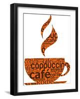 Cup Of Coffee Made From Typography-Marish-Framed Art Print