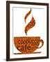 Cup Of Coffee Made From Typography-Marish-Framed Art Print