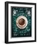 Cup of Coffee on Blackboard Menu-Marvid-Framed Art Print