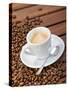 Cup of Espresso and Coffee Beans-Chris Schäfer-Stretched Canvas