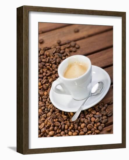 Cup of Espresso and Coffee Beans-Chris Schäfer-Framed Photographic Print