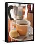 Cup of Espresso in Front of Espresso Machine-null-Framed Stretched Canvas