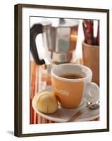 Cup of Espresso in Front of Espresso Machine-null-Framed Photographic Print