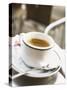 Cup of Espresso on Table in Cafe-null-Stretched Canvas