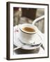 Cup of Espresso on Table in Cafe-null-Framed Photographic Print