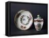 Cup, Saucer and Lid with Floral Decorations, 1840-1850-null-Framed Stretched Canvas