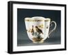 Cup with Figures of Birds, Porcelain, Dresden Manufacture, Saxony, Germany-null-Framed Giclee Print