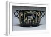 Cup with Inlaid Semi-Precious Stones and Gold on Obsidian with Scene of Egyptian Cult-null-Framed Giclee Print