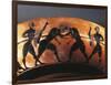 Cup with Scene of Gymnasium with Two Referees and Two Wrestlers-null-Framed Giclee Print