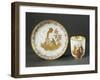 Cup Without Handle and Saucer with Gold Chinoiserie Decorations, 1750-null-Framed Giclee Print