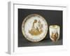 Cup Without Handle and Saucer with Gold Chinoiserie Decorations, 1750-null-Framed Giclee Print