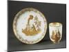 Cup Without Handle and Saucer with Gold Chinoiserie Decorations, 1750-null-Mounted Giclee Print