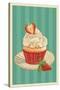 Cupcake and Strawberry-Lantern Press-Stretched Canvas