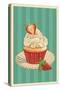 Cupcake and Strawberry-Lantern Press-Stretched Canvas