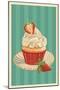 Cupcake and Strawberry-Lantern Press-Mounted Art Print