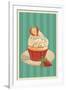 Cupcake and Strawberry-Lantern Press-Framed Art Print
