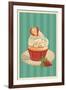 Cupcake and Strawberry-Lantern Press-Framed Art Print