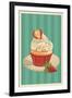 Cupcake and Strawberry-Lantern Press-Framed Art Print