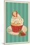 Cupcake and Strawberry-Lantern Press-Mounted Art Print