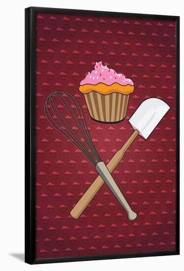 Cupcake - Whisk and Spatula-null-Framed Poster