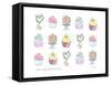 Cupcakes Flowers-Jennifer Zsolt-Framed Stretched Canvas