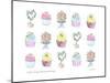 Cupcakes Flowers-Jennifer Zsolt-Mounted Giclee Print