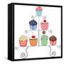 Cupcakes On A Stand-dmstudio-Framed Stretched Canvas