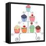 Cupcakes On A Stand-dmstudio-Framed Stretched Canvas