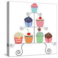 Cupcakes On A Stand-dmstudio-Stretched Canvas