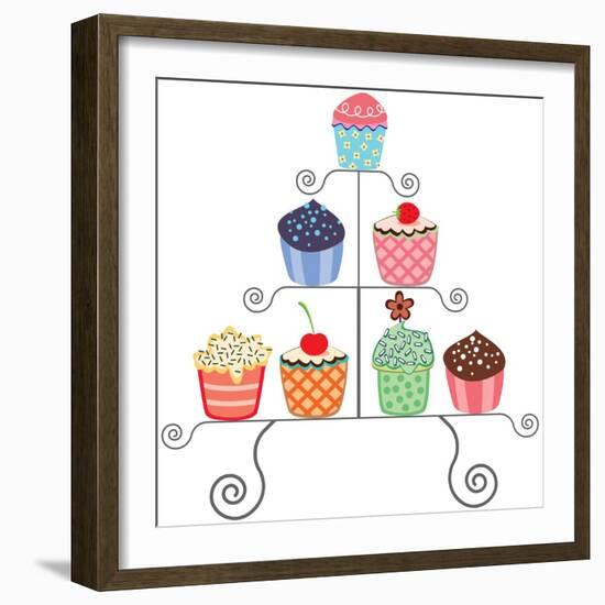 Cupcakes On A Stand-dmstudio-Framed Art Print