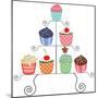 Cupcakes On A Stand-dmstudio-Mounted Premium Giclee Print