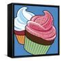 Cupcakes On Blue-Ron Magnes-Framed Stretched Canvas