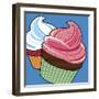 Cupcakes On Blue-Ron Magnes-Framed Giclee Print