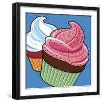 Cupcakes On Blue-Ron Magnes-Framed Giclee Print