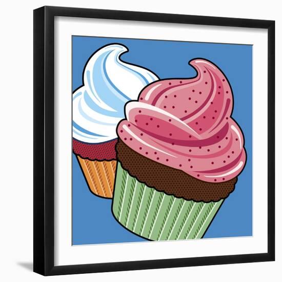 Cupcakes On Blue-Ron Magnes-Framed Giclee Print