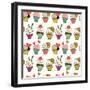 Cupcakes Pattern-TashaNatasha-Framed Art Print